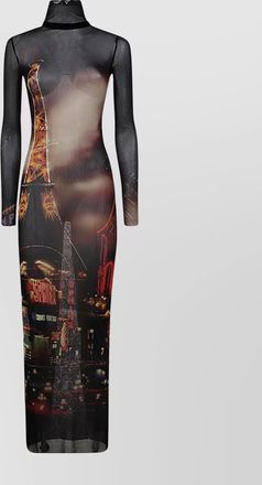 Jean Paul Gaultier mesh long dress printed pigalle