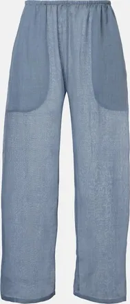 Leset Niko cropped wide-leg ramie pants