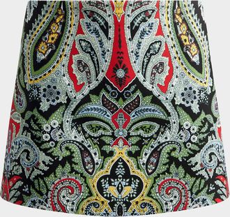 Alice & Olivia Mace Paisley High-Rise Mini Skort
