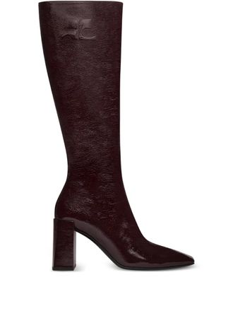 Courrèges 70mm Heritage block-heel knee-high boots - women - Bovine Leather/Leather/Leather - 36 - Red