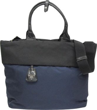 Prada Tessuto Navy Synthetic Handbag (Pre-Owned)