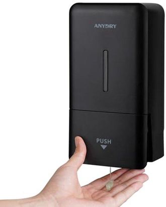 OEM Dispensador De Jab&oacute;n Manual De Pared Con Pulsador, 800 Ml - F&aacute;cil Cambio De Jab&oacute;n Y Ventana De Visualizaci&oacute;n Para Uso Dom&eacute;stico Y Comercial