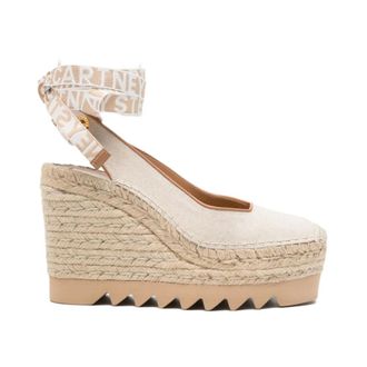 Stella McCartney Stella McCartney, Wedges, female, Beige, Size: 9 US Braided Raffia Wedge