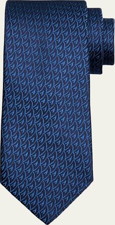 Charvet Mens Sailboat Woven Silk Tie