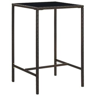 Berkfield Home Comfortable 5 Piece Garden Bar Set Poly Rattan Brown