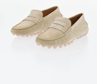 Tod's Suede Penny Loafers with Rubber Pebble Sole size 36