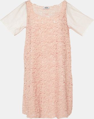 Moschino Cheap And Chic Pink Floral Applique Detail Shift Dress