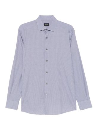 Ermenegildo Zegna buttoned check-patterned shirt - Blue