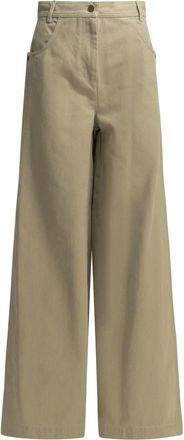Max Mara Wijde broek - Dames - Broeken - Beige - Maat: XS