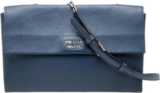 Prada Pre-owned Vintage Schoudertas - Dames - Vintage Schoudertas - Blauw - ONE Size - Leer - Vintage