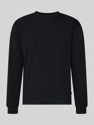 Woodbird Longsleeve mit Label-Stitching Modell Baine in Black, Gr&ouml;&szlig;e XXL