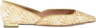 Aquazzura Maia raffia flat pumps - women - Raffia/Fabric/Leather - 36.5 - Neutrals