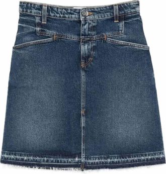 Closed Womens Stover-X Denim Mini Skirt In Dark Blue