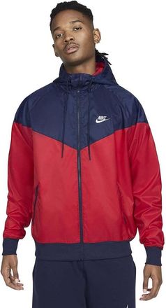Nike Mens SPE Wooven LND Wr Hd Jacket, Navy Blue/Red, L