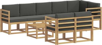 vidaXL Conjunto De Sof&aacute;s De Exterior 9 Uds. Blanco Y Antracita Vidaxl