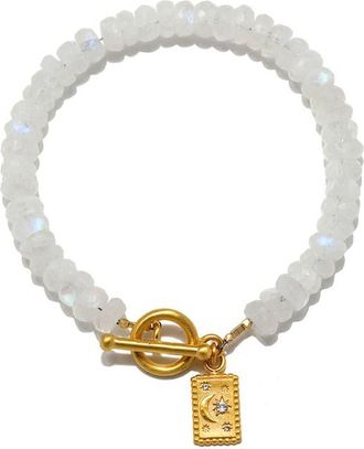 Satya Jewelry Divine Knowing Moonstone Bracelet in Gold at Nordstrom