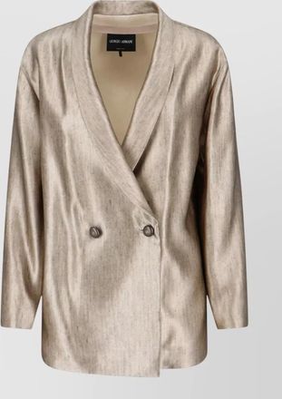 Giorgio Armani satin blazer jacket long sleeves buttons