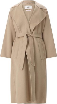 Max Mara Jassen, Dames, Beige, XS, Wol, Geknoopte Jassen