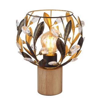Globo Lighting Globo - L&aacute;mpara De Mesa - Mika - Marr&oacute;n - Madera - &Oslash; 20cm - E27