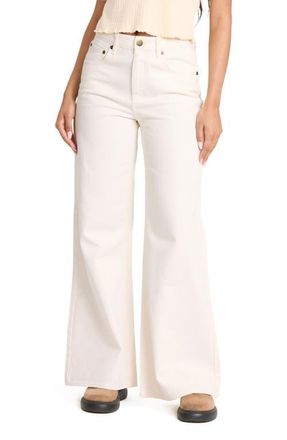 Billabong Free Fall High Waist Flare Leg Jeans in Sea Salt at Nordstrom, Size 24