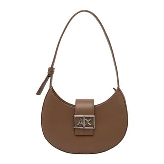 A|X Armani Exchange Hobo Bag - Dames - Tassen - Beige - Maat: ONE Size Leer