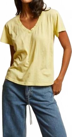 perfectwhitetee Hendrix V-Neck Tee In Banana