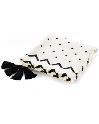 LR Home Lr Home Modern Boho Dash And Dot Cotton Throw Blanket