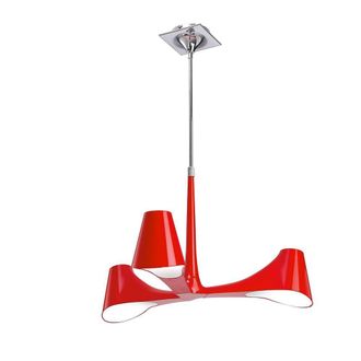 Netlighting Ora Telescopic Convertible To Semi Flush 3 Light E27 Gloss Red Chrome