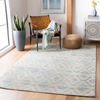 Safavieh Marbella Hand Made Area rug, Dark Blue / Ivory Contemporary Style Non-Shedding