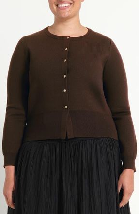 Estelle Jasmine Cardigan in Chocolate at Nordstrom, Size 24W
