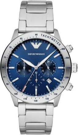 Emporio Armani Accessoires, Heren, Grijs, ONE Size, Mario Chronograph Horloge