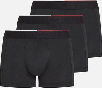 Tommy Hilfiger Mens Tommy Hilfiger Everyday 3-Pack Microfibre Boxer Trunks, Black - Size: 32/33/32