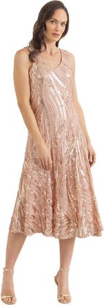 Klass Sequinned Mesh Sleeveless Dress - Blossom - 18