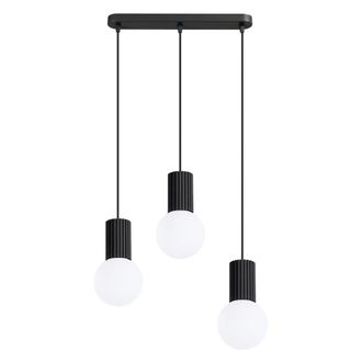 Sollux Lighting L&aacute;mpara colgantes negro aluminio/vidrio alt. 120 cm
