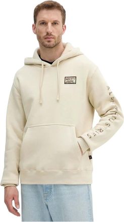 Alpha Industries Hoodies & sweatvesten, Heren, Beige, M, Katoen, Sweatshirts & Hoodies > Sweatshirts & Hoodies