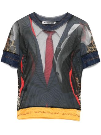 Ottolinger T-shirt in rete - Nero