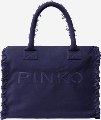 Pinko Womens Cotton Shopper Bag Purple Handbags Hand
