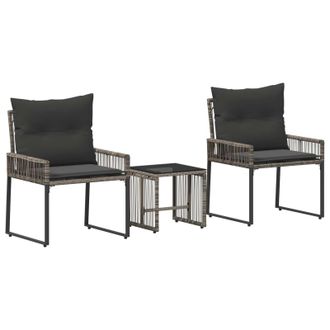 vidaXL Juego De Muebles De Exterior Con Coj&iacute;n 7 Pcs Gris Y Gris Oscuro Vidaxl