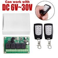 OEM Control Remoto Inal&aacute;mbrico De 4 Canales, 433 Mhz, 12 V Cc - 2 Transmisores Y 1 Receptor - Alcance De 30 Metros - Control De Puerta De Garaje - Crezuo