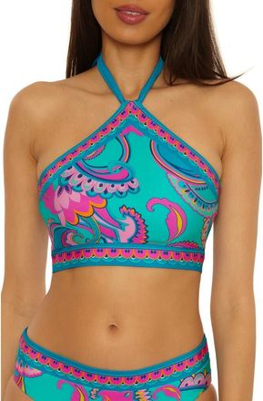 Trina Turk Mykonos High Neck Bikini Top in Multi at Nordstrom, Size 4