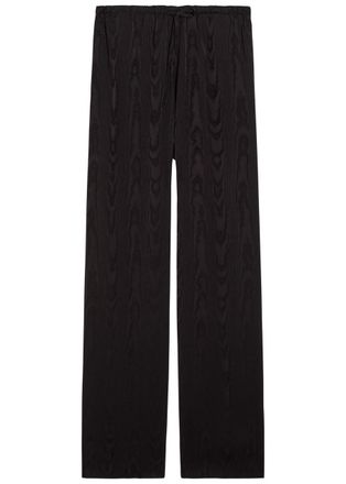 Dries Van Noten Puvis Moir&eacute;-jacquard Woven Trousers - Black - 40 (UK12 / M)