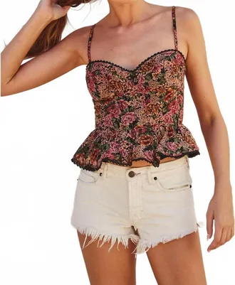 Dress Forum Odette Camisole Top In Rose/black