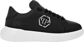 Philipp Plein Low Top Sneakers Hexagon - unisex - Sneakers - Zwart - 37 EU - Leer - Schoenen