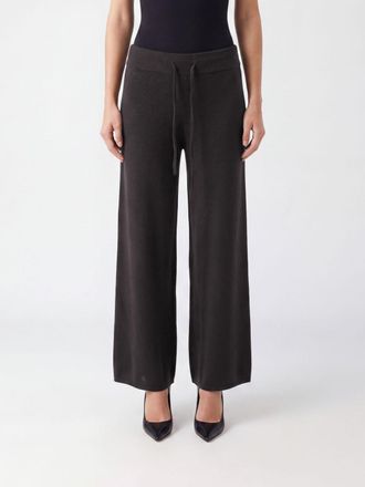 Lisa Yang Pantaloni wide leg in puro cashmere con vita alta e coulisse