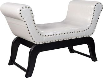 Wanderlust Deco Banqueta De Polipiel Blanca 90x40x65