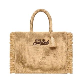 MC2 Saint Barth Tote Bags, female, Yellow, Size: ONE SIZE Colette Hand Bag With Raffia Fringes And Shoulder Strap