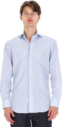 Finamore Giza 170S Milano Micro-Check Cotton Tailored Shirt
