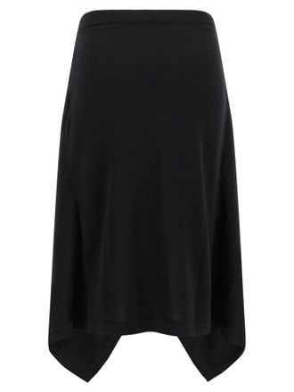 Christophe Lemaire Wool-Acrylic Blend Draped Skirt - Black