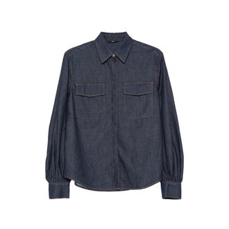 7 For All Mankind Balloon-sleeve Denim Shirt