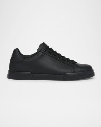 Dolce & Gabbana Mens Portofino Calfskin Low-Top Sneakers